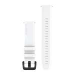 GARMIN GREITAI ATSEGAMA 20 MM BALTAI RAIžYTA SILIKONINė APYRANKė SU JUODA NERūDIJANčIOJO PLIENO SAGTIMI, 010-13076-02