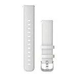 GARMIN GREITAI ATSEGAMA 18MM BALTA ODINė APYRANKė SU SIDABRO SPALVOS SAGTIMI, 010-12932-09