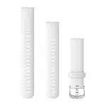 GARMIN GREITAI ATSEGAMA 18MM BALTA SILIKONINė APYRANKė SU SIDABRO SPALVOS SAGTIMI, 010-12932-0B