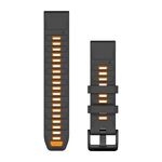 GARMIN QUICKFIT 22MM GRAFITO/RYšKI ORANžINė SILIKONINė APYRANKė, 010-13392-05