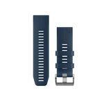 GARMIN QUICKFIT 26MM TAMSIAI MėLYNA SILIKONINė APYRANKė SIDABRINE SAGTIMI, 010-13989-10