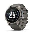 GARMIN FENIX 9 43MM – TITANO SPALVOS SU AKMENėLIų / PILKU DIRžELIU, 010-04761-11