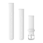GARMIN GREITAI ATSEGAMA 18MM BALTA SILIKONINė APYRANKė SU SIDABRO SPALVOS SAGTIMI, 010-12932-0B