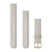 GARMIN GREITAI ATSEGAMA 18MM šVIESIAI SMėLINė SILIKONINė APYRANKė SU šVIESIOS AUKSO SPALVOS SAGTIMI, 010-12932-0D
