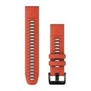 GARMIN QUICKFIT 22MM RAUDONA GRAFITO SILIKONINė APYRANKė, 010-13280-04