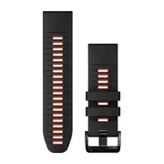 GARMIN QUICKFIT 26MM JUODAI RAUDONA SILIKONINė APYRANKė, 010-13281-06