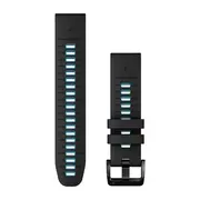 GARMIN QUICKFIT 22MM JUODAI MėLYNA SILIKONINė APYRANKė, 010-13280-05
