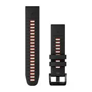 GARMIN QUICKFIT 22MM JUODAI RAUDONA SILIKONINė APYRANKė, 010-13280-06