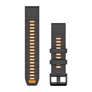 GARMIN QUICKFIT 22MM GRAFITO/RYšKI ORANžINė SILIKONINė APYRANKė, 010-13392-05