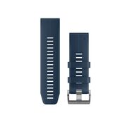 GARMIN QUICKFIT 26MM TAMSIAI MėLYNA SILIKONINė APYRANKė SIDABRINE SAGTIMI, 010-13989-10