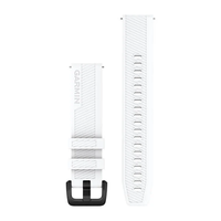 GARMIN GREITAI ATSEGAMA 20 MM BALTAI RAIžYTA SILIKONINė APYRANKė SU JUODA NERūDIJANčIOJO PLIENO SAGTIMI, 010-13076-02
