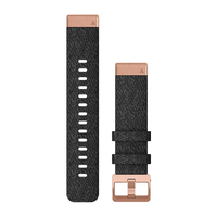 GARMIN QUICKFIT 20 MM JUODA NAILONINė APYRANKė SU RAUSVOJO AUKSO SPALVOS SAGTIMI, 010-12874-00