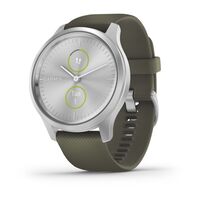 GARMIN VIVOMOVE STYLE SIDABRO SPALVOS SU SILIKONINIU DIRžELIU, 010-02240-21