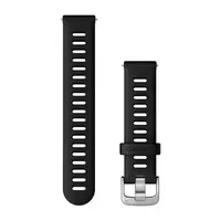 GARMIN GREITAI ATSEGAMA 18MM JUODA SILIKONINė APYRANKė SU SIDABRO SPALVOS SAGTIMI, 010-11251-3E