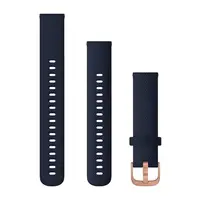 GARMIN GREITAI ATSEGAMA 18MM TAMSIAI MėLYNA SILIKONINė APYRANKė SU RAUSVOJO AUKSO SPALVOS SAGTIMI, 010-12924-33
