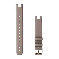 GARMIN LILY 14MM šVIESIAI PILKOS SPALVOS ODINė APYRANKė SU TAMSIOS BRONZOS SPALVOS SAGTIMI, 010-13068-A0