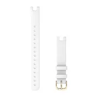GARMIN LILY 14MM PADIDINTA BALTOS SPALVOS ODINė APYRANKė SU KREMINėS AUKSO SPALVOS SAGTIMI, 010-13068-A6