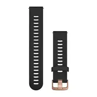 GARMIN GREITAI ATSEGAMA 20 MM JUODA SILIKONINė APYRANKė SU RAUSVOJO AUKSO SPALVOS SAGTIMI, 010-11251-1H