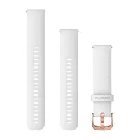 GARMIN GREITAI ATSEGAMA 20 MM BALTA SILIKONINė APYRANKė SU RAUSVOJO AUKSO SPALVOS SAGTIMI, 010-12924-10