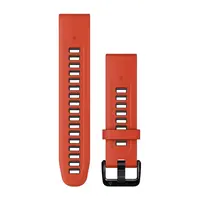GARMIN QUICKFIT 20 MM SILIKONINė APYRANKė, LIEPSNOS RAUDONA/GRAFITO SPALVOS SILIKONAS, 010-13279-04