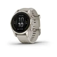 GARMIN EPIX PRO 42 MM SAPPHIRE - ŠVIESIOS AUKSO SPALVOS, SU šVIESIAI SMėLINIU DIRžELIU, 010-02802-11