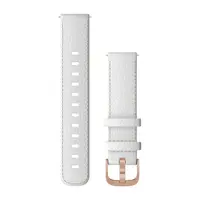 GARMIN GREITAI ATSEGAMA 18MM BALTA ODINė APYRANKė SU RAUSVOJO AUKSO SPALVOS SAGTIMI, 010-12932-0L