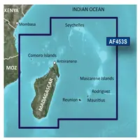 GARMIN VAF453S-G3 MASCARENE PLATEAU & MADAGASCAR BLUECHART G3 JūRLAPIAI, 010-C1152-00
