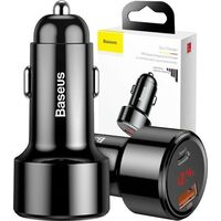 ĮKROVIKLIS AUTOMOBILINIS BASEUS SERIES SU LED EKRANU IR 2 USB QUICK CHARGE 45W JUODAS CCMLC20C-01, 6953156293182