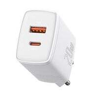 ĮKROVIKLIS BASEUS USB + TYPE-C 20W BALTAS CCXJ-B02, 44276