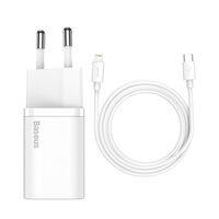 ĮKROVIKLIS BASEUS SUPER SI 20W + LIGHTNING 1.0M BALTAS TZCCSUP-B02, 6953156230064