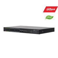 DAHUA EPOE šAKOTUVAS 100MBPS 24PORTU+2G UPLINK  + 2SFP, EPOE IKI 800M, HI-POE, 2226-24ET360