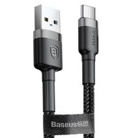 USB KABELIS BASEUS CAFULE MICROUSB 1.0M 2.4A PILKAS-JUODAS CAMKLF-BG1, 39555