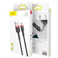 USB KABELIS BASEUS CAFULE MICROUSB 2.0M 1.5A PILKAS-JUODAS CAMKLF-CG1, 39556