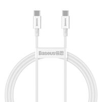 KABELIS BASEUS SUPERIOR Iš TYPE-C į TYPE-C 100W 1.0M BALTAS CATYS-B02, 6953156208452