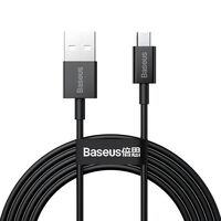 USB KABELIS BASEUS SUPERIOR Iš USB į MICROUSB 2A 2.0M JUODAS CAMYS-A01, 6953156208483