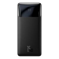 IšORINė BATERIJA POWER BANK BASEUS BIPOW TYPE-C PD+2XQUICK CHARGE 3.0 15W 10000MAH SU EKRANU JUODA PPBD050001, 6932172618193