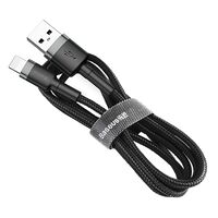 USB KABELIS BASEUS CAFULE USB-A TO LIGHTNING 2.4A 1.0M PILKAS-JUODAS CALKLF-BG1, 52219