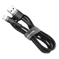 USB KABELIS BASEUS CAFULE USB-A TO LIGHTNING 1.5A 2.0M PILKAS-JUODAS CALKLF-CG1, 6953156275010