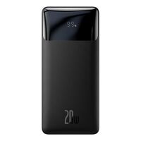 IšORINė BATERIJA POWER BANK BASEUS BIPOW 20W 20000MAH + MICROUSB 0.25M JUODA PPBD050501, 6932172618322