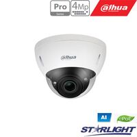 DAHUA IP KAM. AI 4M 2K KUPOL. STARLIGHT + SU LXIR IKI 40M, 4MP(2688X1520)1~25FPS, 2.7-12MM, H.265+, EPOE,I, HDBW5442E-ZE