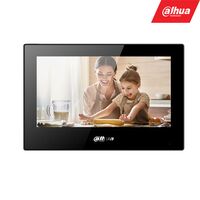 DAHUA IP DOMOFONO MONITORIUS VTH5321GB-W. 7 COL. 1024X600. WIFI, POE(802.3AF). SIP. ANDOID 8.1, JUODAS, VTH5321GB-W