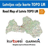 LATVIJAS CEļU KARTE TOPO LM (KURTUESI), KTE-002