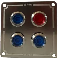 PANELĖ NER. PLIENO SU 4 APVALIAIS JUNGIKLIAIS, PME50826-4S