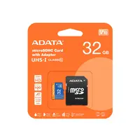ATMINTIES KORTELė ADATA MICROSD 32GB CLASS10 UHS-I SU SD ADAPTERIU, ADATA-32GB