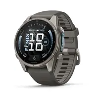 GARMIN FENIX 9 43MM – TITANO SPALVOS SU AKMENėLIų / PILKU DIRžELIU, 010-04761-11