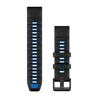 GARMIN QUICKFIT 22MM JUODA/PILOTų MėLYNOS SPALVOS SILIKONINė APYRANKė, 010-13392-09