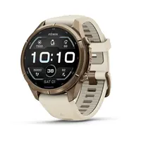 GARMIN FENIX 9 PRO 43MM – AUKSO SPALVOS KREMINIU / PILKU DIRžELIU, 010-04335-26