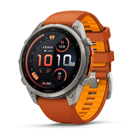 GARMIN FENIX 9 PRO INREACH 47MM – TITANAS SU ORANžINIU SILIKONINIU DIRžELIU, 010-04336-01