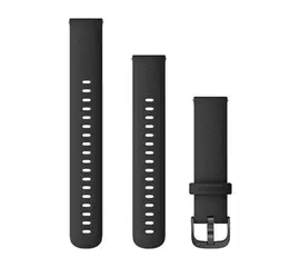 GARMIN GREITAI ATSEGAMA 18MM JUODA SILIKONINė APYRANKė SU JUODA SAGTIMI, 010-12932-01
