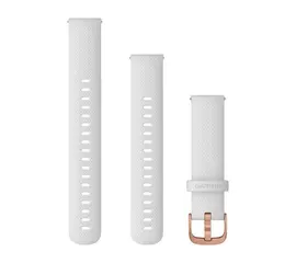 GARMIN GREITAI ATSEGAMA 18MM BALTA SILIKONINė APYRANKė SU RAUSVOJO AUKSO SPALVOS SAGTIMI, 010-12932-0F